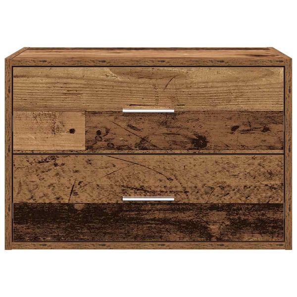 vidaXL Skápur með 2 skúffum Old Wood 60x31x40 cm Engineered Wood