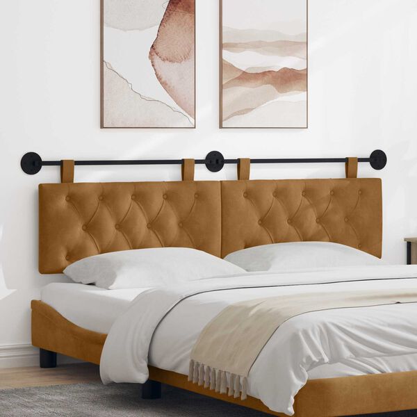 vidaXL Hengisk&aacute;li Vegghengt Br&uacute;nn 170 x 55 x 7 cm Flauel