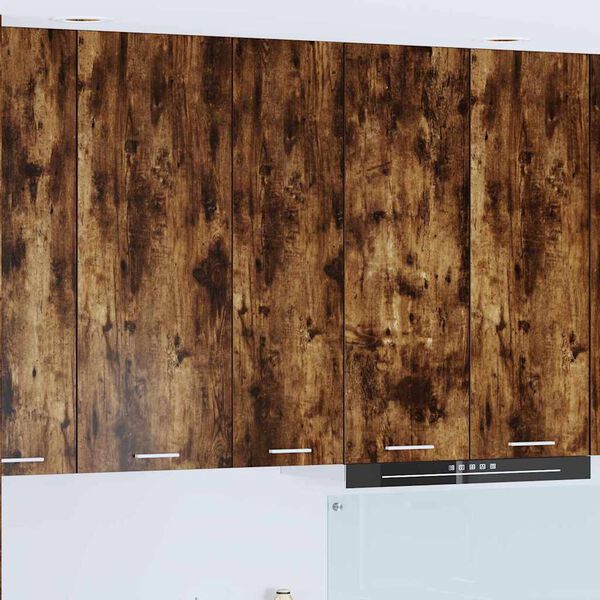 vidaXL Vegghengdur sk&aacute;pur Rau&eth;-eik 30 x 31 x 100 cm Samsettur vi&eth;ur