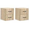 vidaXL Vegghengdur n&aelig;turbor&eth;sk&aacute;pur me&eth; sk&uacute;ffu 2 pcs Sonoma eikarlitur