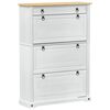 vidaXL Sk&oacute;knask&aacute;pur Corona Hv&iacute;tt 99 x 32 x 138 cm Solid furuhikk