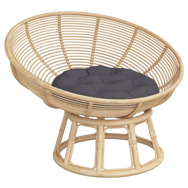 vidaXL Kringl&oacute;tt Sessa &Oslash; 60 x11 cm Reykgr&aacute;tt Oxfordefni