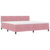 vidaXL LED Box Spring R&uacute;m me&eth; d&yacute;nu me&eth; led Bleikur 200 x 200 cm Flauel