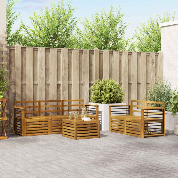 vidaXL S&oacute;fasett 6 pcs N&aacute;tt&uacute;rulegur Hrein akas&iacute;utr&eacute;