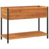 vidaXL Gar&eth;ker me&eth; Hillu 110x45x80 cm Gegnheill Akas&iacute;uvi&eth;ur og St&aacute;l