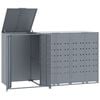 vidaXL Sorptunnugeymsla fyrir 3 tunnur 207x79x117 cm Gr&aacute;tt St&aacute;l