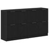vidaXL Vi&eth;beinteyfla 2 pcs Svartur Eik 60 x 30 x 70 cm Samsettur vi&eth;ur