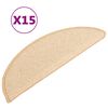 vidaXL Stigamottur 15 stk 56x17x3 cm kremlita&eth;ar h&aacute;lfhringlaga