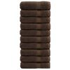 vidaXL G&aelig;&eth;asturtuhandkl&aelig;&eth;i SOLUND 10 stk Br&uacute;nt 70x140cm 600g/fm