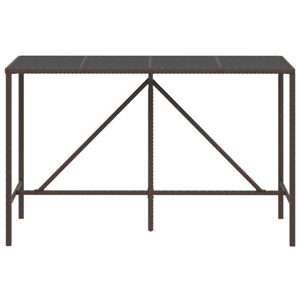 vidaXL Barbor&eth; me&eth; glerpl&ouml;tu Br&uacute;nt 180x70x110 cm P&oacute;l&yacute;rattan