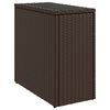 vidaXL garðborð með glerplötu Brún 58x27,5x55 cm Poly Rattan