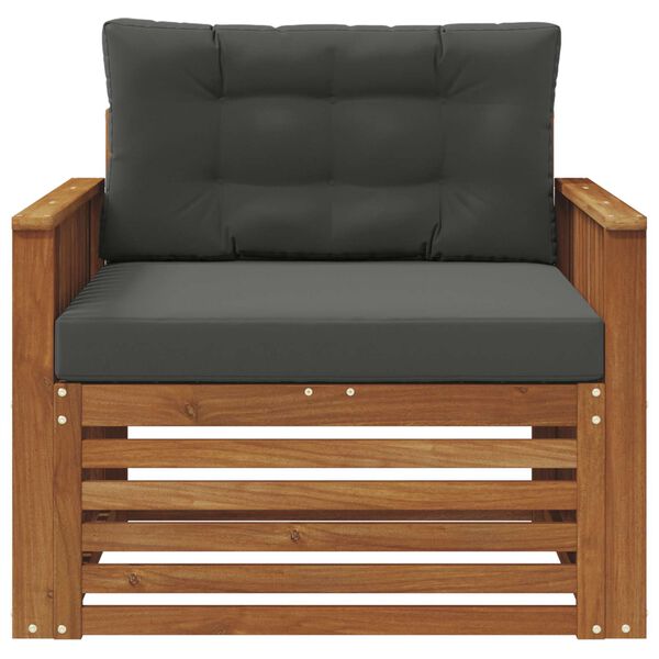 vidaXL &Uacute;ti s&oacute;fasett Solid Akas&iacute;uskei&eth; og P&oacute;lyester N&aacute;tt&uacute;rulegur