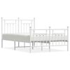 vidaXL R&uacute;mgrind &uacute;r M&aacute;lmi me&eth; H&ouml;fu&eth;gafli & F&oacute;tagafli Hv&iacute;t 120x200 cm