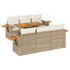 vidaXL 7 Hluta Gar&eth;s&oacute;fasett me&eth; Sessum Drapplita&eth; P&oacute;l&yacute;rattan Akas&iacute;a