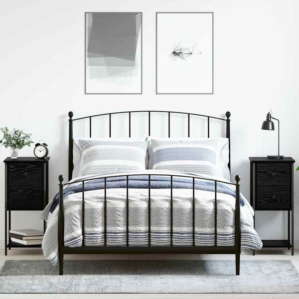 vidaXL Noat&ouml;flu sk&aacute;pur 2 pcs Sv&ouml;rt eik 32 x 42 x 70 cm Samsettur vi&eth;ur