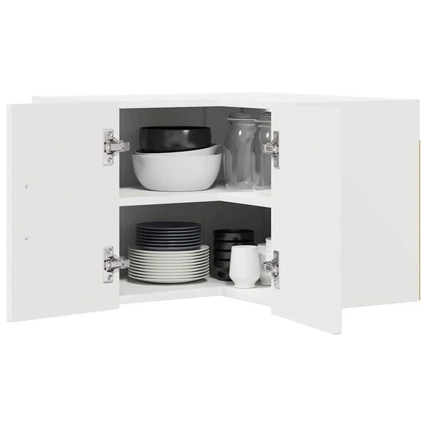 vidaXL Eldh&uacute;s sk&aacute;pur H&aacute;gloss hv&iacute;tur 57 x 57 x 40 cm Samsettur vi&eth;ur