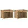 vidaXL Sj&oacute;nvarpssk&aacute;pasett me&eth; led 2 pcs Artisan Eik 40 x 30 x 30 cm