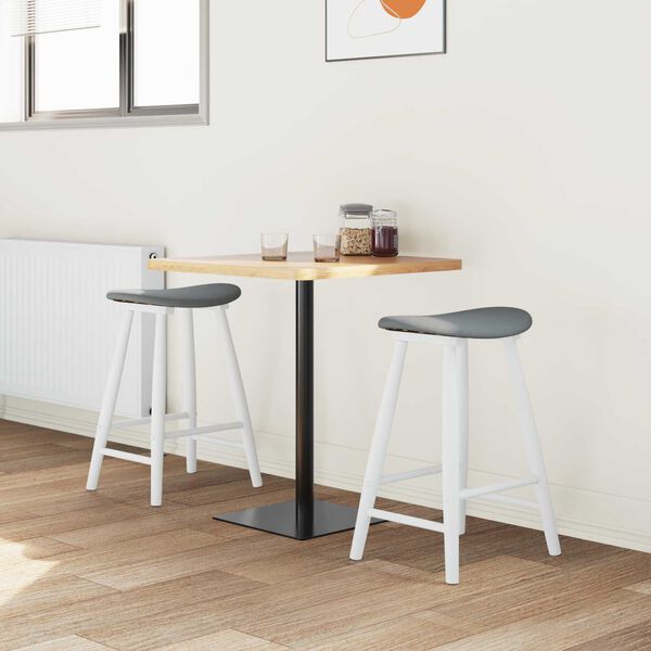 vidaXL Matsalst&oacute;lar 2 pcs Hv&iacute;tt 46 x 37 x 63 cm Solid Gummi Wood