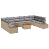vidaXL Gar&eth;s&oacute;fa sett me&eth; p&uacute;&eth;i 11 pcs Drapplita&eth;ur p&oacute;l&yacute;rattan