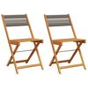 vidaXL Bístróstólar 2 stk. Grár Gegnheill Akasíuviður og Reipi
