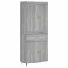 vidaXL H&aacute;r Sk&aacute;pur Gr&aacute;r Sonoma 69,5x34x180 cm Samsettur Vi&eth;ur