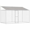 vidaXL Hundab&uacute;r me&eth; &thorn;aki Silfur 400 x 200 x 256 cm St&aacute;l og PE