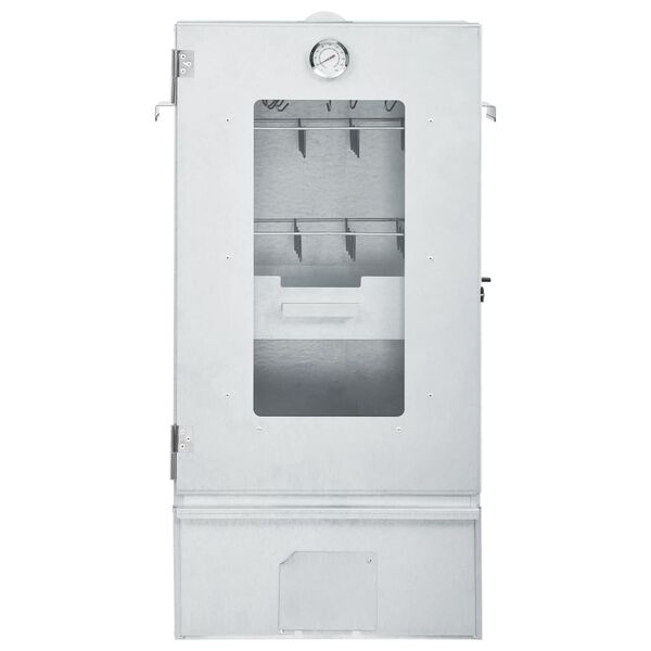 vidaXL BBQ Reykofn me&eth; K&ouml;ldum Reykgjafa Sinkh&uacute;&eth;a&eth; St&aacute;l