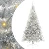 vidaXL Gervi fyrirfram l&yacute;stum j&oacute;latr&eacute; me&eth; 300 LED Silfur 240 cm PET