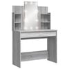 vidaXL Snyrtibor&eth; me&eth; LED Lj&oacute;sum Gr&aacute;tt Sonoma Eik 96x40x142 cm