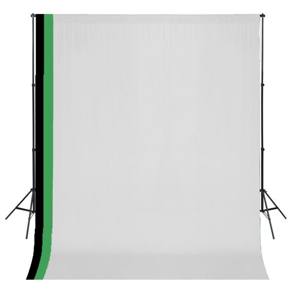 vidaXL Photo Studio Kit me&eth; 3 b&oacute;mullarbakgrunnsramma 3x3 m