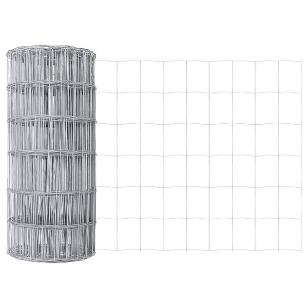 vidaXL Evrópsk girðing Silfur 0.8 x 10 m Heitt dýpi galvaniseruð járn