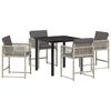 vidaXL Gar&eth;ur bor&eth;sett 5 pcs Lj&oacute;sgr&aacute;r p&oacute;l&yacute;rattan
