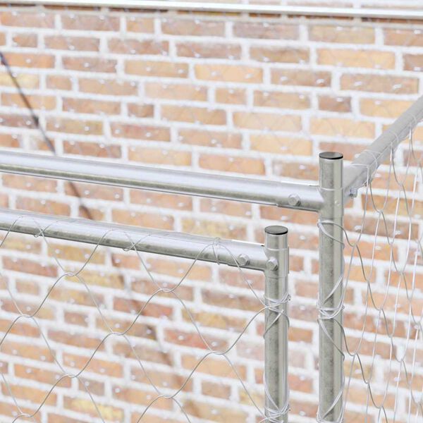 vidaXL Hundab&uacute;r Silfur 200 x 200 x 200 cm Galvaniserad st&aacute;l