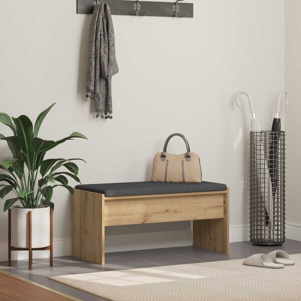 vidaXL Hallarbekk me&eth; p&uacute;&eth;i Artisan Eik 83 x 38 x 40 cm