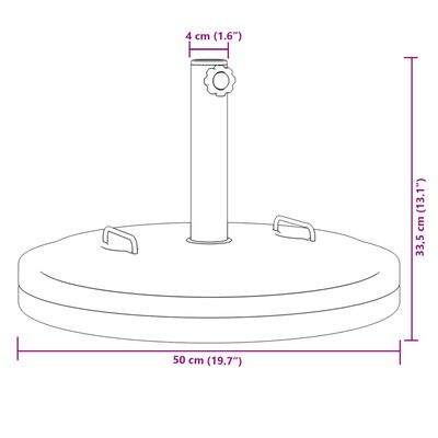 vidaXL Grunnur fyrir Sólhlíf með Ø38/48 mm Stangir 25 kg Hringlaga