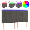 vidaXL LED h&ouml;fu&eth;gafl D&ouml;kkgr&aacute;tt 160x5x118/128 cm Flauel