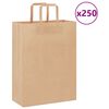 vidaXL Papp&iacute;rspokar 250 stk me&eth; Handf&ouml;ngum Br&uacute;nir 26x12x35 cm
