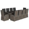 vidaXL 11 Hluta Gar&eth;h&uacute;sgagnasett me&eth; S&aelig;tisp&uacute;&eth;um P&oacute;l&yacute;rattan Gr&aacute;tt