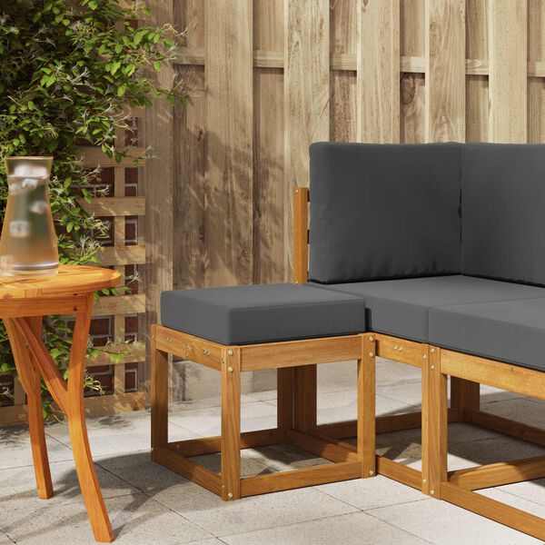 vidaXL St&oacute;lbekkur me&eth; p&uacute;&eth;i N&aacute;tt&uacute;rulegt og Antrac&iacute;t 43 x 43 x 37 cm