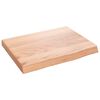 vidaXL Ba&eth;herbergisbor&eth;plata Lj&oacute;sbr&uacute;n 40x30x(2-4)cm Me&eth;h&ouml;ndla&eth;ur Vi&eth;ur