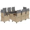 vidaXL 9 Hluta Gar&eth;s&oacute;fasett me&eth; Sessum Drapplitu&eth; Blanda P&oacute;l&yacute;rattan