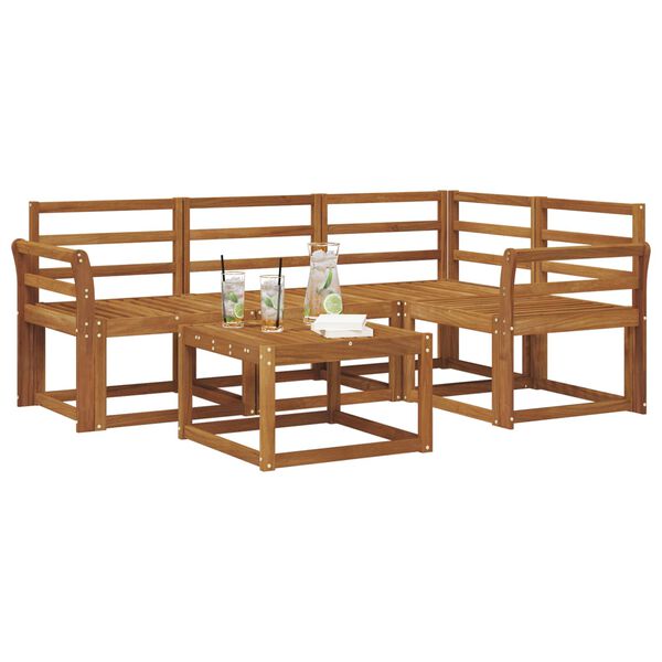 vidaXL &Uacute;ti s&oacute;fasett 5 pcs N&aacute;tt&uacute;rulegur Hrein akas&iacute;utr&eacute;