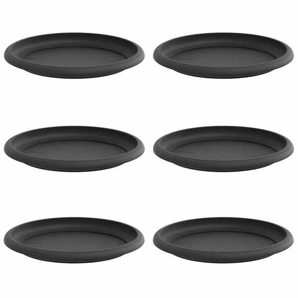vidaXL Hringlaga bl&oacute;mask&aacute;lar 6 pcs Svartur &Oslash; 17,5 x 2 cm Plast