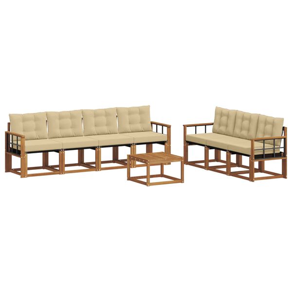 vidaXL &Uacute;ti s&oacute;fasett me&eth; p&uacute;&eth;i 8 pcs N&aacute;tt&uacute;rulegt og B&eacute;ig