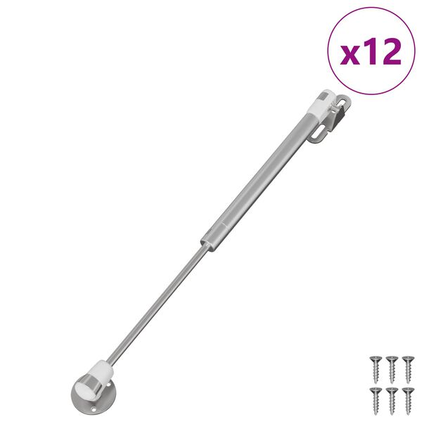 vidaXL V&ouml;kvagassfj&ouml;&eth;ur 12 pcs Silfur 280 x 17 x 16 mm PP og J&aacute;rn