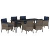 vidaXL Gar&eth;ur bor&eth;sett me&eth; p&uacute;&eth;i 7 pcs Gr&aacute;r p&oacute;l&yacute;rattan