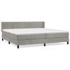 vidaXL H&oacute;lfa&eth; Springr&uacute;m me&eth; D&yacute;nu Lj&oacute;sgr&aacute;tt 200x200 cm Flauel
