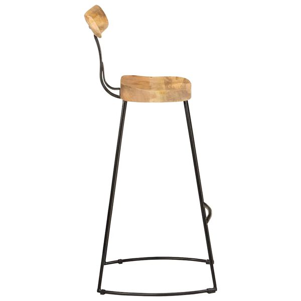 vidaXL Barstólar 2 stk. 49x43x103 cm Gegnheill Mangóviður