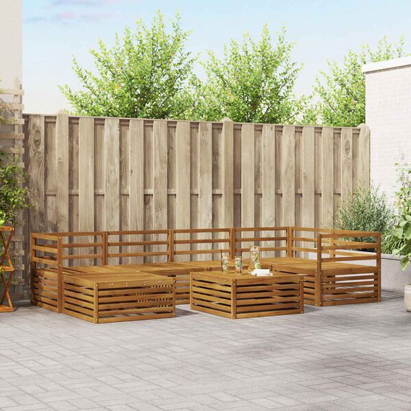 vidaXL &Uacute;ti s&oacute;fasett 7 pcs N&aacute;tt&uacute;rulegur