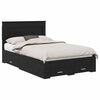 vidaXL Ramsv&iacute;k me&eth; h&ouml;fu&eth;gafl Svartur Eik 120 x 190 cm Samsettur vi&eth;ur